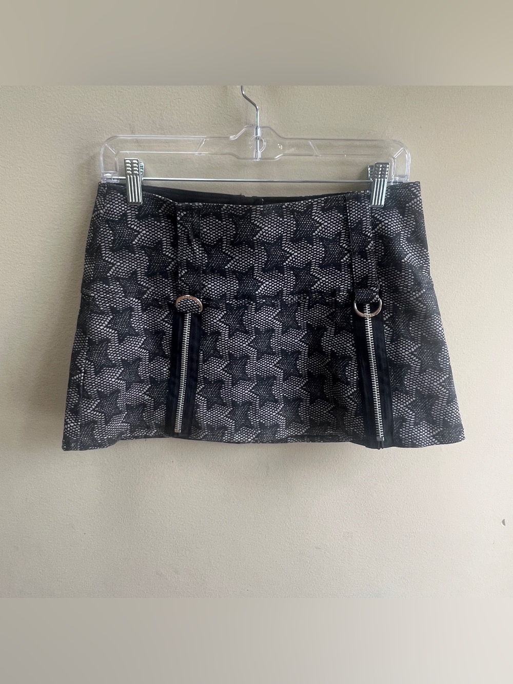 Tripp NYC Star Mini Skirt with Zippers - Black Y2K Goth Emo Punk Sz M - Picture 2 of 12